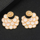 GODKI Shell Charms Multicolor AAA Crystal Stud Statement Water Drop Earrings