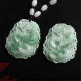 Genuine Burmese Jadeite Hand Carved Dragon Pendant Men or Women's Amulet Necklace