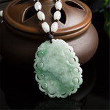 Genuine Burmese Jadeite Hand Carved Dragon Pendant Men or Women's Amulet Necklace