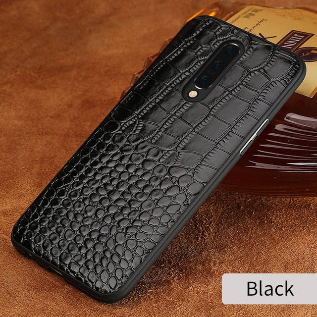 Genuine Leather Case For Oneplus 7 7 Pro 6 6T Phone Cover for One Plus 5 5T 6T luxury marvel 360 Full Case crocodile Garin Armor