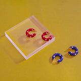 Geometry Rhinestone Pearl Cute Ear Cuff French Style Simple Brass HOOP Earrings