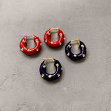 Geometry Rhinestone Pearl Cute Ear Cuff French Style Simple Brass HOOP Earrings