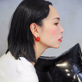 Geometry Rhinestone Pearl Cute Ear Cuff French Style Simple Brass HOOP Earrings