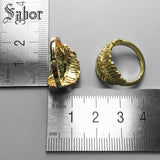 Gold Color Feather Rings, 925 Sterling Silver Fashion Jewelry