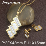 Gold Color Stainless steel jewelry pendants and Earrings Set SEWFAXCB