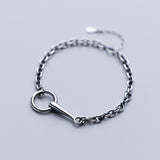 HFYK 925 Sterling Silver Bracelet Round Circle Chain Bracelets