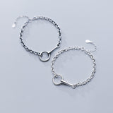 HFYK 925 Sterling Silver Bracelet Round Circle Chain Bracelets