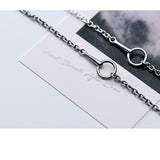 HFYK 925 Sterling Silver Bracelet Round Circle Chain Bracelets