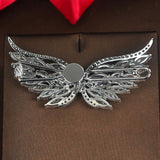 HIBIRDE Clear Angel Feather Full Cubic Zirocnia Women Brooches