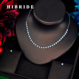 HIBRID Fashionable Flower Design Crystal Necklace Jewelry Sets