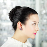 HIBRIDE Elegant Flower Earrings AAA CZ Crystal White Gold Stud Earring brincos boucle d'oreille E-365