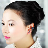 HIBRIDE Elegant Flower Earrings AAA CZ Crystal White Gold Stud Earring brincos boucle d'oreille E-365