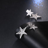 HIBRIDE 2 Star Shiny Micro CZ Pave Women Stud Earrings E-397