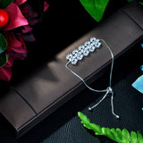 HIBRIDE Adjustable Bracelet Bangle Captivate Bar Slider Brilliant CZ White Gold  B-012