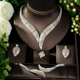 HIBRIDE African 4pcs Bridal Zirconia Jewelry Sets