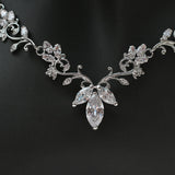 HIBRIDE Beautiful Flower Austrian Crystal Cubic Zircon Necklace Sets