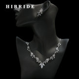 HIBRIDE Beautiful Flower Austrian Crystal Cubic Zircon Necklace Sets