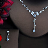 HIBRIDE Beautiful Flower Clear Cubic Zirconia Jewelry Sets