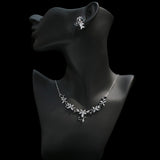 HIBRIDE Beautiful Flower Design Brilliant Cubic Zircon Necklace Earring Sets