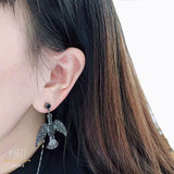 HIBRIDE Beautiful Fly Bird Shape Black Gun Plated /Gold Color Drop Earrings E-624