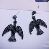 HIBRIDE Beautiful Fly Bird Shape Black Gun Plated /Gold Color Drop Earrings E-624
