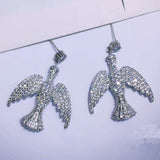 HIBRIDE Beautiful Fly Bird Shape Black Gun Plated /Gold Color Drop Earrings E-624