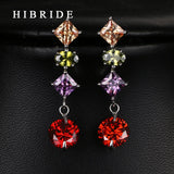 HIBRIDE Punk Style Red Rhinestone Earrings E-37