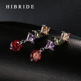 HIBRIDE Punk Style Red Rhinestone Earrings E-37