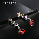 HIBRIDE Punk Style Red Rhinestone Earrings E-37