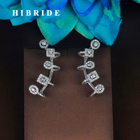 HIBRIDE Sparkly AAA Cubic Zirconia Stud Earrings E-745