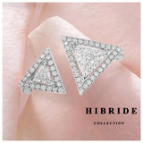 HIBRIDE Clear Crystal CZ Stone Pave Adjustable Bridal Rings