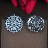 HIBRIDE Brazil Style Multicolor Flower Shape Cubic Zirconia Stud Earring E-753