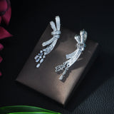 HIBRIDE  Clear Crystal Stud Earring Cubic Zirconia E-136