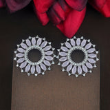 HIBRIDE Light Blue Mariquse Cut Flower Stud Earrings boucle d'oreille E-759