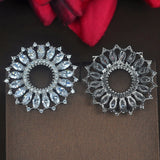 HIBRIDE Light Blue Mariquse Cut Flower Stud Earrings boucle d'oreille E-759