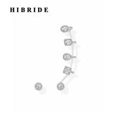 HIBRIDE New Style Round Square Cubic Zirconia Stud Earring E-757