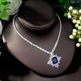 HIBRIDE Brilliant AAA Cubic Zirconia Blue Dubai Bridal Jewelry Sets