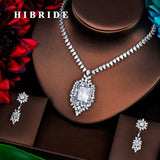 HIBRIDE Brilliant Clear Full Cubic Zirconia Women Bridal Jewelry Sets