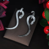 HIBRIDE Brilliant Snake Design Micro Cubic Zircon Drop Earrings E-938