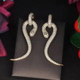 HIBRIDE Brilliant Snake Design Micro Cubic Zircon Drop Earrings E-938