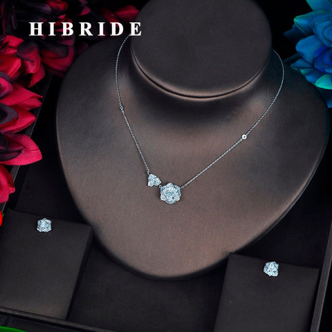 HIBRIDE Classic Flower Pendant Jewelry Sets