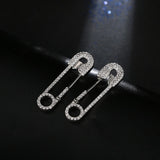 HIBRIDE Classic Women Wedding Hoop Earrings Brincos AAA Cubic Zircon Micro Pave Gold Color boucle d'oreille femme E-391