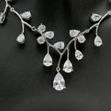 HIBRIDE Clear Cubic Zirconia Brazil Style Luxury Necklace Earrings Set