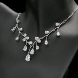 HIBRIDE Clear Cubic Zirconia Brazil Style Luxury Necklace Earrings Set