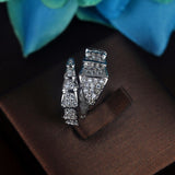 HIBRIDE Clear Sparkling AAA Cubic Zirconia Snake Women Men Rings