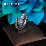 HIBRIDE Clear Sparkling AAA Cubic Zirconia Snake Women Men Rings