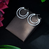 HIBRIDE White CZ Stone Post Hope Earrings E-402