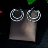 HIBRIDE White CZ Stone Post Hope Earrings E-402