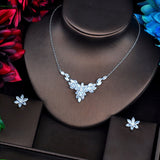 HIBRIDE Elegant Clear Flower Clear AAA Cubic Zircon Jewelry Sets