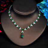 HIBRIDE Elegant Design Green Cubic Zircon Necklace Set